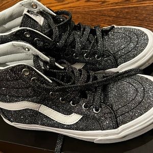 Vans high top dark gray/silver sparkle
